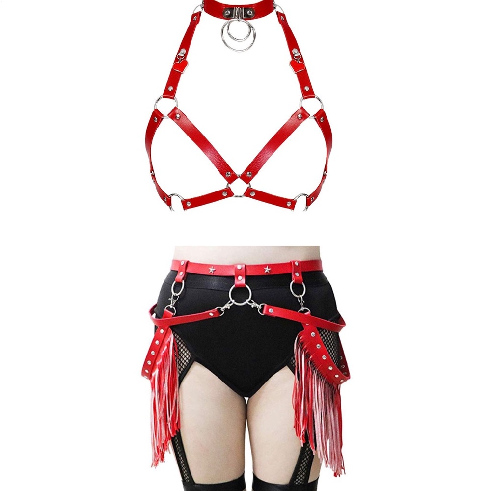 Red Leather Harness ❤️🌹